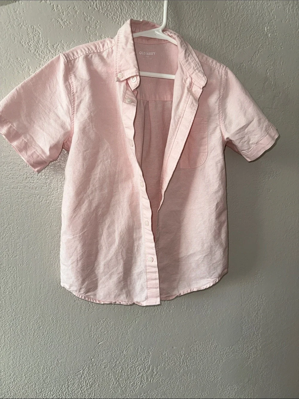 Old Navy Light Pink Short Sleeve Button-Down Shirt for Kids